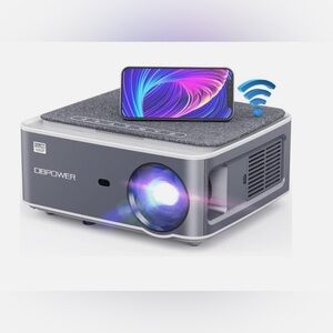 Gray Wireless Projector Used once like new the box Alittle Damage